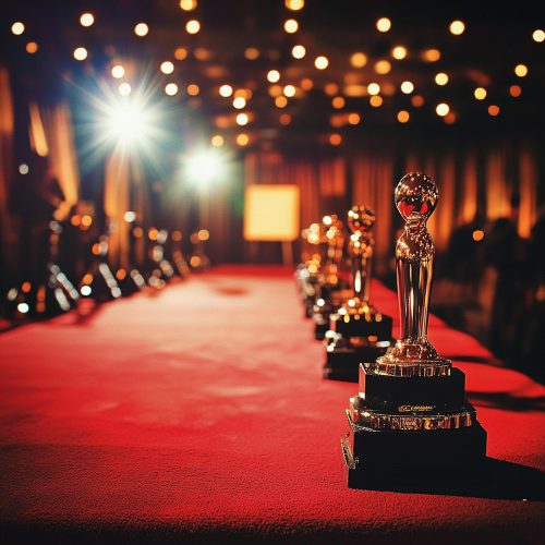 image captures the atmosphere of an awards ceremony